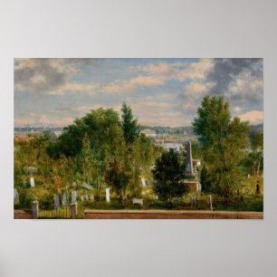 New England Landscape with Cemetery Poster