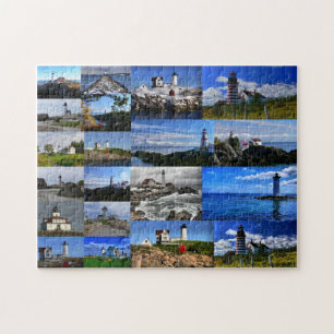 New England Lighthouse Collage Puzzle