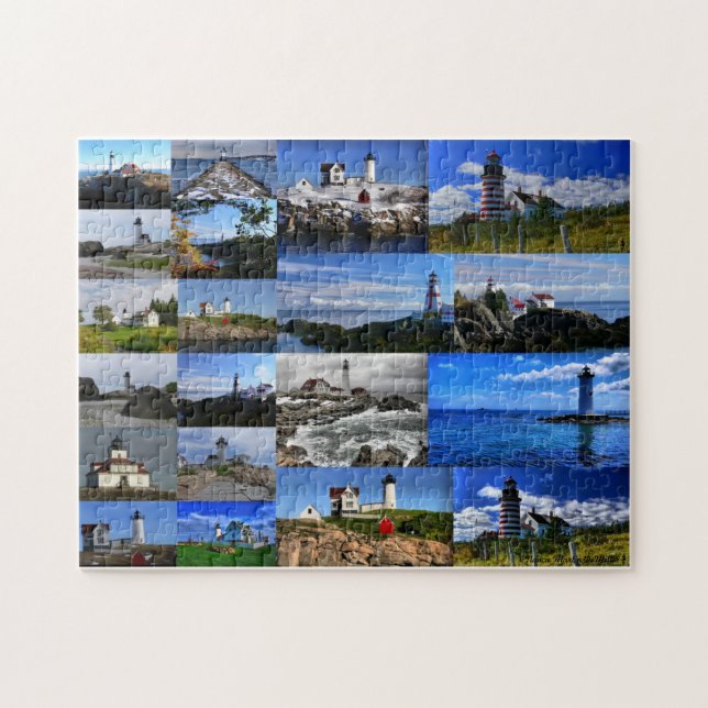 New England Lighthouse Collage Puzzle (Horizontal)