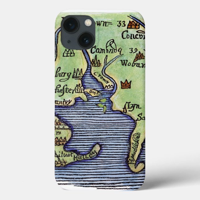 NEW ENGLAND MAP 1677 Case-Mate iPhone CASE (Back)