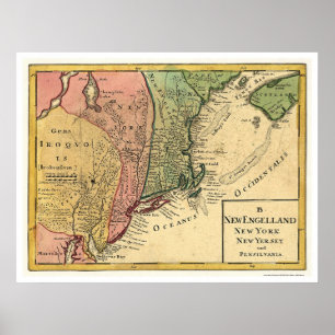 New England Map 1759 Poster