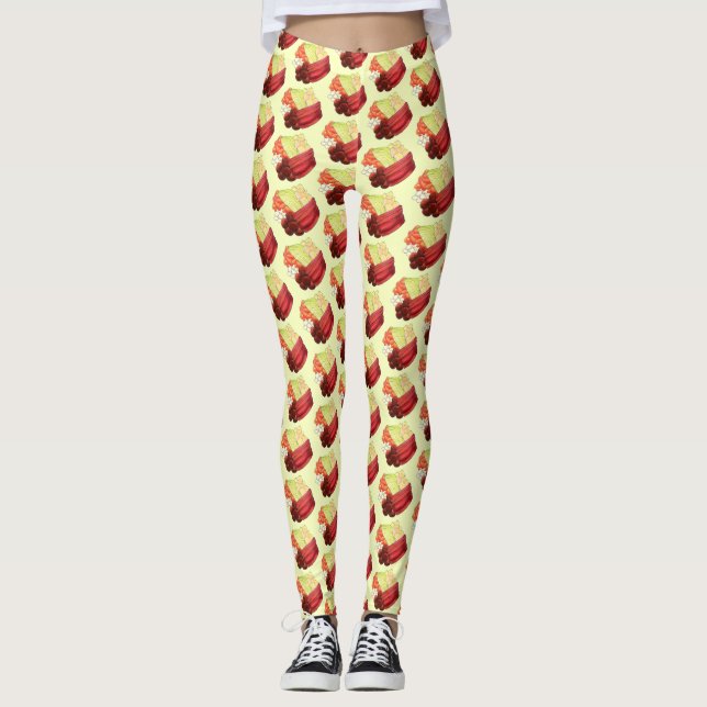 New England Meal Boiled Dinner Corned Beef Cabbage Leggings (Front)