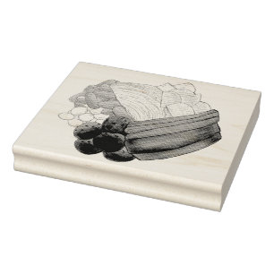 New England Meal Boiled Dinner Corned Beef Cabbage Rubber Stamp