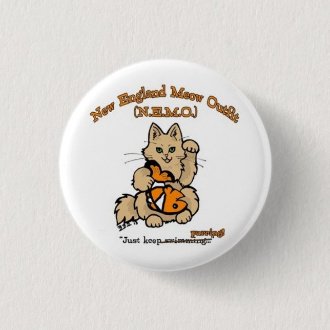 New England Meow Outfit Button (Front)