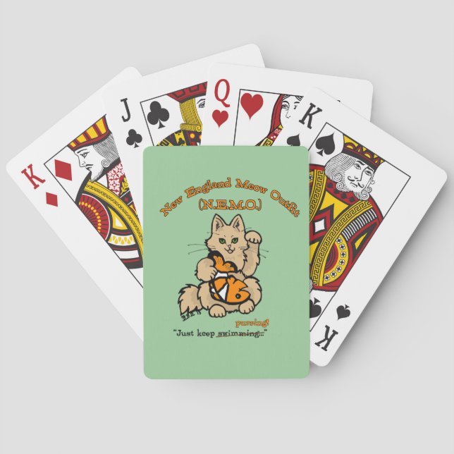New England Meow Outfit Playing Cards (Back)