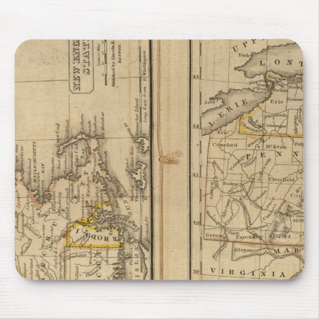 New England, Middle States Mouse Mat (Front)