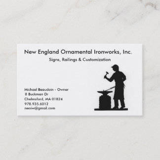 New England Ornamental Ironworks Business Card