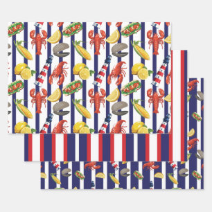 New England Picnic Wrapping Paper Sheet