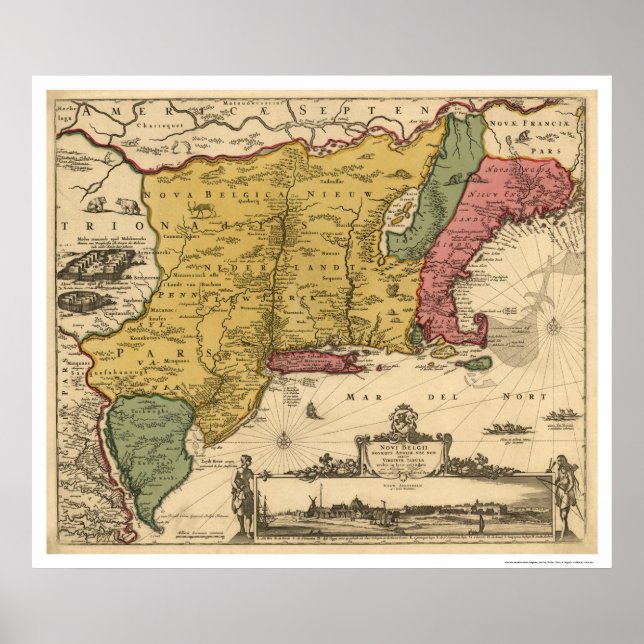 New England Regional Map - 1685 Poster (Front)