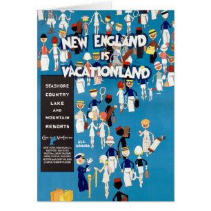 New England Restored Vintage Travel Poster