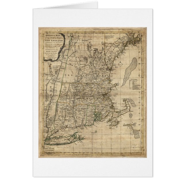 New England Revolutionary War Era Map (1776) (Front)