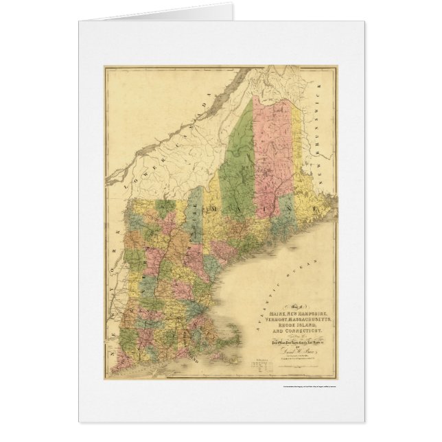 New England States Map 1839 (Front)
