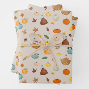 New England Thanksgiving Northeast Autumn Maple Wrapping Paper Sheet