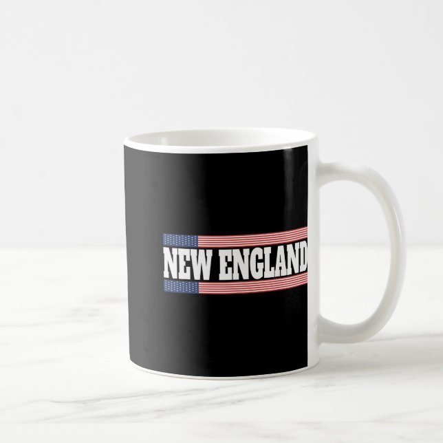 New England Usa Flag Patriotic State Varsity New E Coffee Mug (Right)