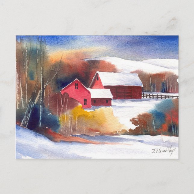 New England Valley Farm Postcard (Front)