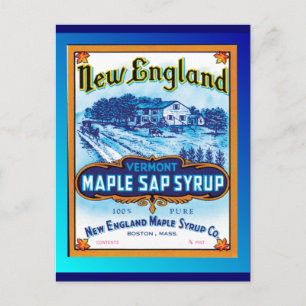 New England Vermont Maple Syrup Postcard