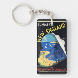 New England vintage souvenirs Key Ring