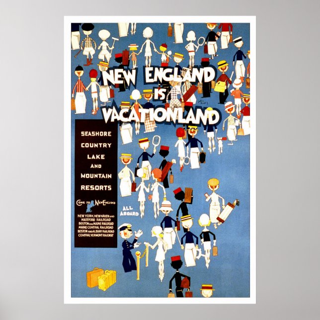 New England Vintage Travel Poster (Front)