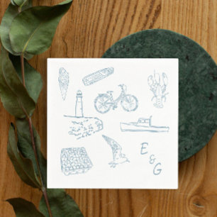 New England wedding cocktail  Napkin