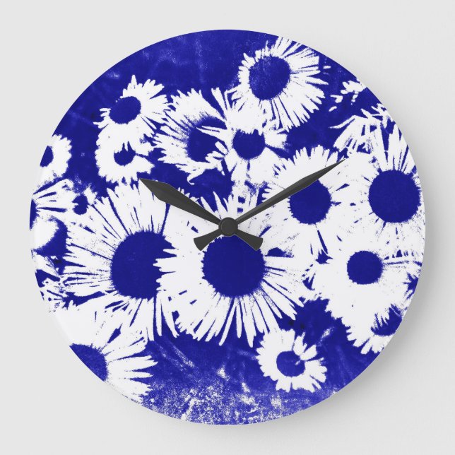 New England Wild Aster Large Clock (Front)