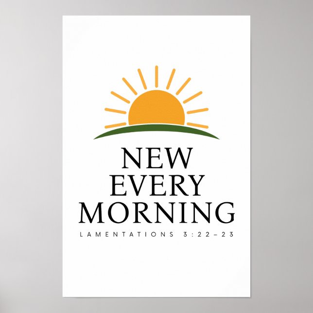 New Every Morning Christian Wall Art (Front)