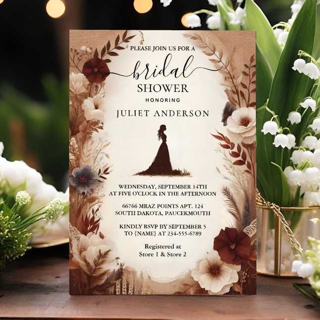 New Fall Wood Paperie Recycled Paper Bridal Shower Invitation (Creator Uploaded)