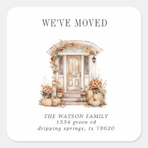 New Family Home Autumn Moving Announcement Square Sticker