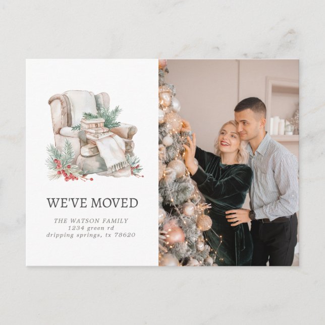 New Family Home Silver Rustic Moving Announcement (Front)