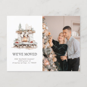 New Family Home Silver Rustic Moving Announcement