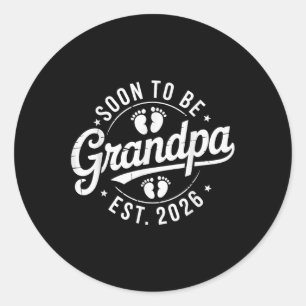 New Family Member Announcement - Soon To Be Grandp Classic Round Sticker
