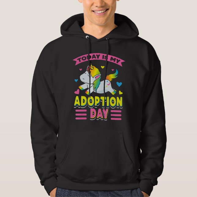 New Family Member Kid Children Today Is My Adoptio Hoodie (Front)