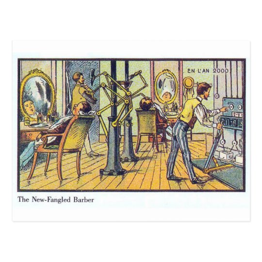 New Fangled Barber Postcard