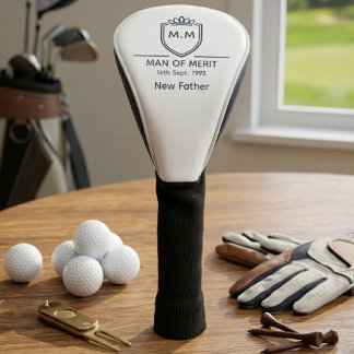 New Father Monogram Initials Name Man Of Merit Golf Head Cover