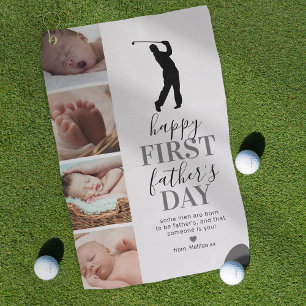 New Father Photo Collage Golf Towel