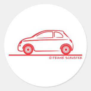 New Fiat 500 Cinquecento Classic Round Sticker