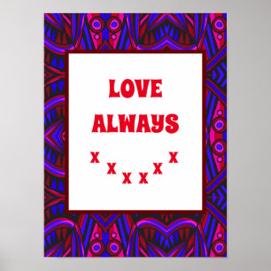 New Fish Head Leaves Jazz Funk Purple Blue Red Poster