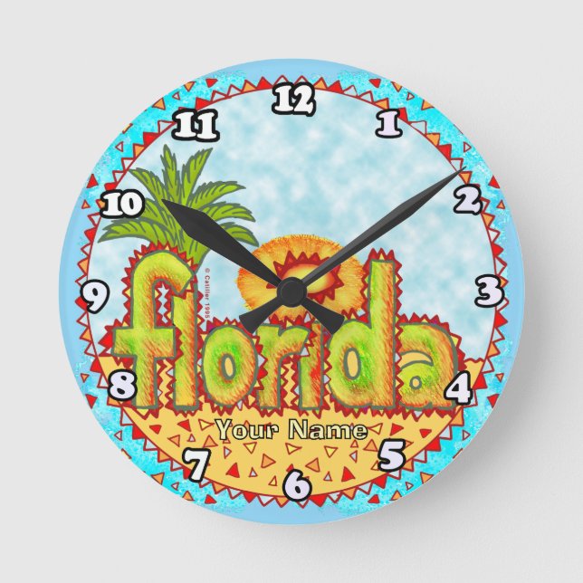 New Florida Sun Round Clock (Front)