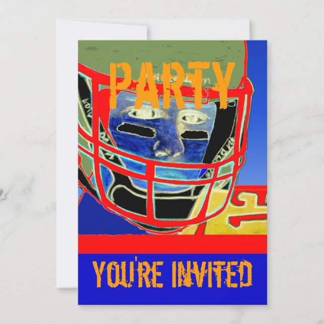 New Football Birthday Party Personalise Invitation (Front)