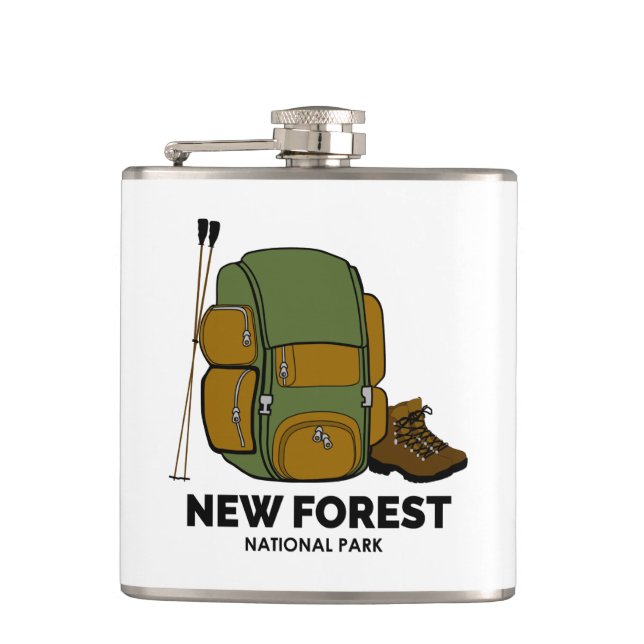 New Forest National Park Backpack Hip Flask (Front)