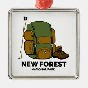 New Forest National Park Backpack Metal Tree Decoration