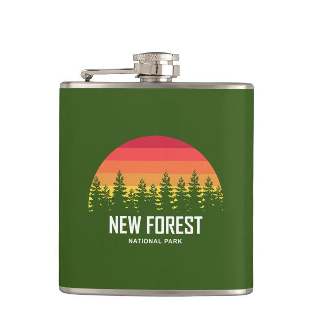 New Forest National Park Hip Flask (Front)