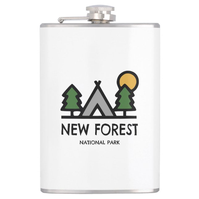 New Forest National Park Hip Flask (Front)