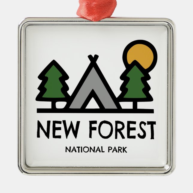 New Forest National Park Metal Tree Decoration (Front)