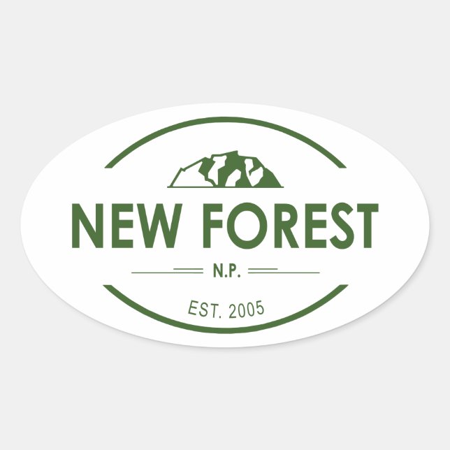 New Forest National Park Oval Sticker (Front)