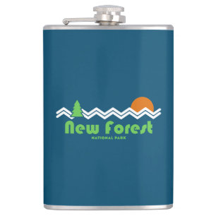 New Forest National Park Retro Hip Flask