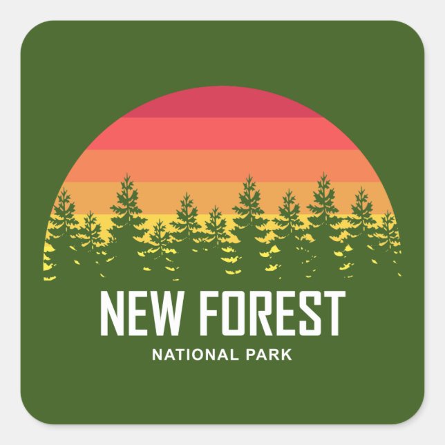 New Forest National Park Square Sticker (Front)