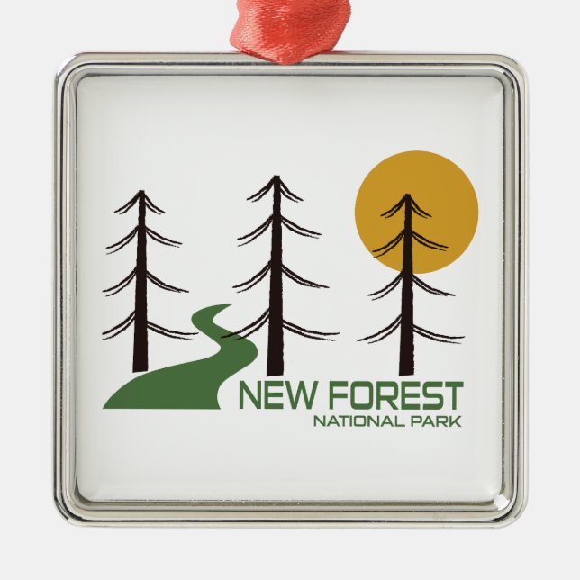 New Forest National Park Trail Metal Tree Decoration (Front)