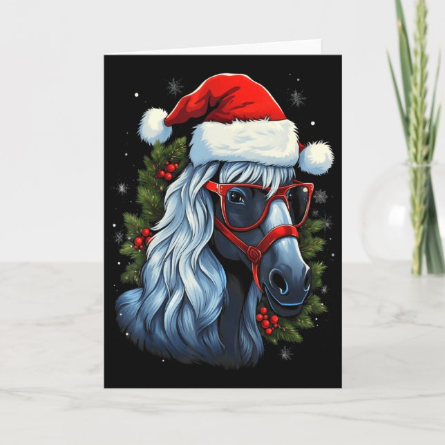 New Forest Ny Christmas Horse Gift Funny Xmas Ho T Card (Front)