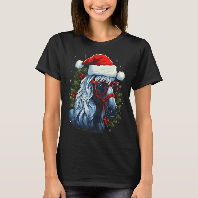 New Forest Ny Christmas Horse Gift Funny Xmas Ho T T-Shirt (Front)