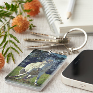 New Forest White Pony Funny Pose Key Ring